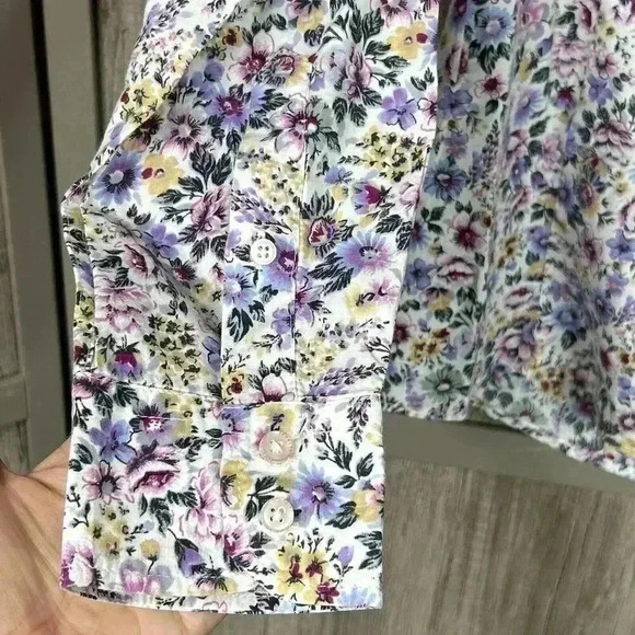 Saint James Cotton Button Down Floral Print Shirt S/M ($148) - Picture 6 of 10